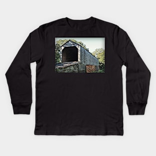 Covered Bridge Tyler State Park Kids Long Sleeve T-Shirt